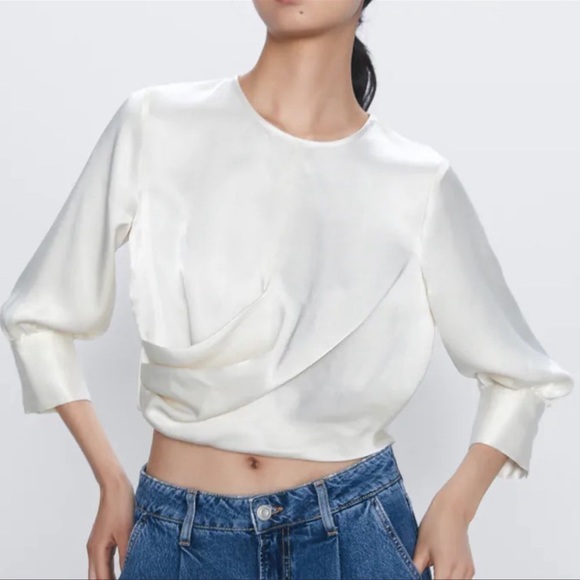 - Zara silk cropped blouse - Picture 1 of 12